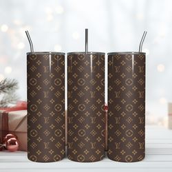 brown lv 20oz tumbler wrap, lv logo tumbler, brand logo tumbler