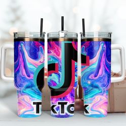 tiktok logo tumbler wrap, tiktok logo 40oz tumbler, brand logo tumbler