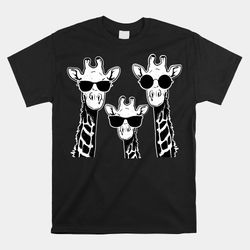 giraffes family with sunglasses shirt