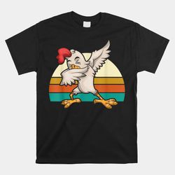 retro dabbing rooster chicken shirt