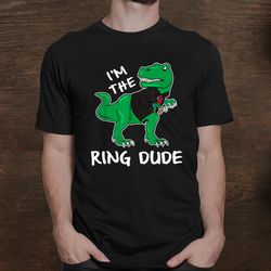 cute wedding gifts for kids ring dude trex dinosaur bearer shirt