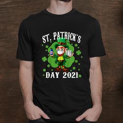 leprechaun wearing mask funny saint patricks day shirt