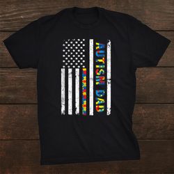 autism dad distressed american flag shirt