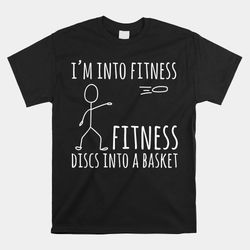 disc golf fitness discs into a basket shirt