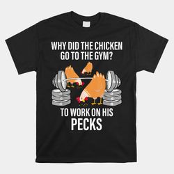 why did the chicken go to the gym shirt