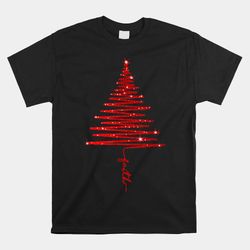 red sparkling faith christmas tree shirt