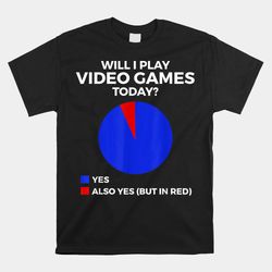 will i play video games today funny gamer gaming shirt