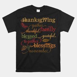 thankful blessings thanksgiving family shirt