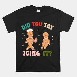 did you try icing it groovy retro school nurse christmas shirt