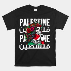 a palestinian girl with a palestinian bandana palestine shirt