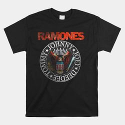 ramones vintage eagle seal rock music band shirt