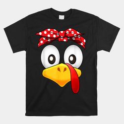 turkey face girl polkadot headband thanksgiving shirt