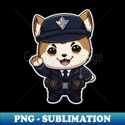 Police Officer Akita Inu Puppy - Instant Png Sublimation Download - Perfect For Personalization