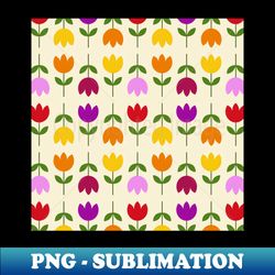 scandinavian style colorful on cream flower pattern - artistic sublimation digital file - revolutionize your designs