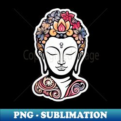 buddha tie-dye  colorful floral relaxation sticker - elegant sublimation png download - revolutionize your designs