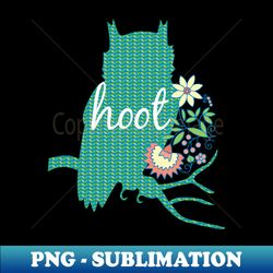 owl flowers scandinavian hoot type - png transparent sublimation file - transform your sublimation creations