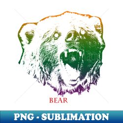 the bear head is violet green orange - aesthetic sublimation digital file - perfect for sublimation mastery