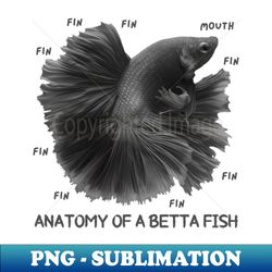 Anatomy of a Betta Fish And Funny Labels - Stylish Sublimation Digital Download - Unlock Vibrant Sublimation Designs