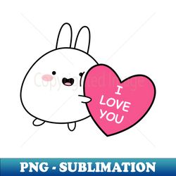 i love you sticker cute white rabbit sticker valentines day cute sticker kawaii rabbit pink sticker - modern sublimation png file - fashionable and fearless