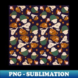 halloween autumn pattern childrens drawing - decorative sublimation png file - perfect for personalization