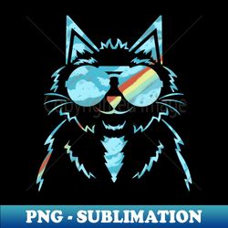 rainbow journey cat - unique sublimation png download - enhance your apparel with stunning detail