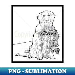 retriever labrador and spider plant - instant png sublimation download - stunning sublimation graphics