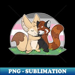 demigirl - fennec fox  red panda hug - professional sublimation digital download - spice up your sublimation projects