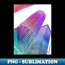 marina towers watercolor - professional sublimation digital download - stunning sublimation graphics