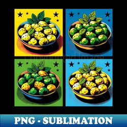 pop aloo methi art - retro indian food - vintage sublimation png download - perfect for sublimation art