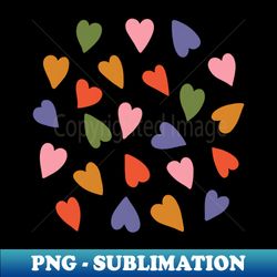 tween spirit simple colorful hearts - decorative sublimation png file - capture imagination with every detail