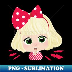 cute little girl with red bow - high-quality png sublimation download - revolutionize your designs