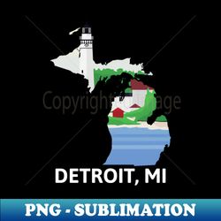 detroit mi - instant sublimation digital download - vibrant and eye-catching typography
