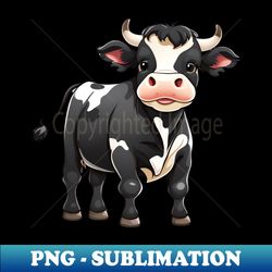 adorable chibi angus cow - farmyard cuteness - vintage sublimation png download - boost your success with this inspirational png download