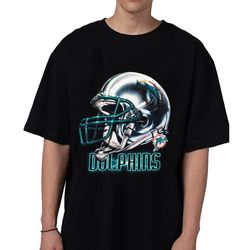 afc miami dolphins mens black football helmet logo nfl tee shirt