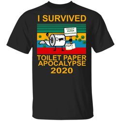 i survived toilet paper apocalypse 2020 t-shirt funny tee