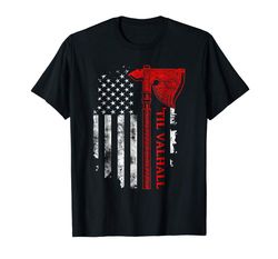 adorable american viking axe flag t-shirt