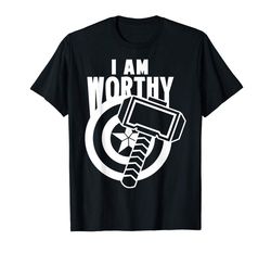 adorable avengers endgame captain america i am worthy mjolnir shield t-shirt