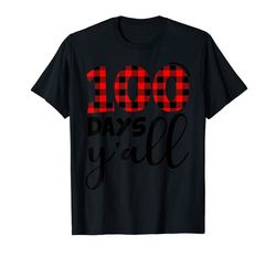 adorable buffalo plaid 100 days yall funny 100th day of school t-shirt