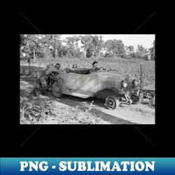 pushing a car 1939 vintage photo - stylish sublimation digital download - transform your sublimation creations