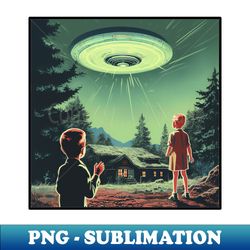 childhood ufo encounter memories vintage comics style drawing - png transparent sublimation file - stunning sublimation graphics