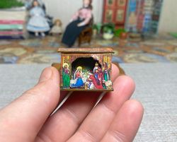 christmas nativity scene. 1:12. dollhouse miniature.
