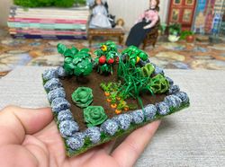 Bed for a doll's garden. 1:12. Dollhouse miniature.