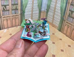 Miniature Book Based On The Fairy Tale Alice. Dollhouse Miniature. 1:12.