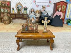 set of christmas nativity scenes. dollhouse miniature. handmade.