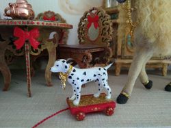 dolmatian on a gurney dollhouse miniature