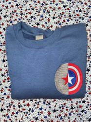 winter soldier and captain america shield embroidered sweatshirt christmas xmas