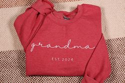 custom grandma embroidered sweatshirt, personalized grandmama hoodie with est. date, great grandma outfit