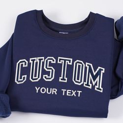 custom filled embroidered varsity crewneck sweatshirt, embro, 13