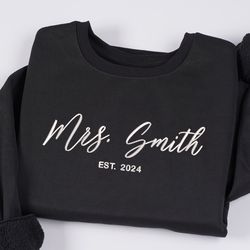 custom mrs sweatshirt embroidered future mrs name crewneck b, 19