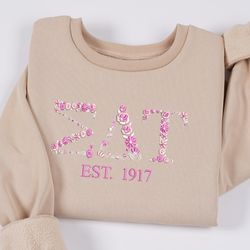 embroidered floral letter university sweatshirt personalized, 25